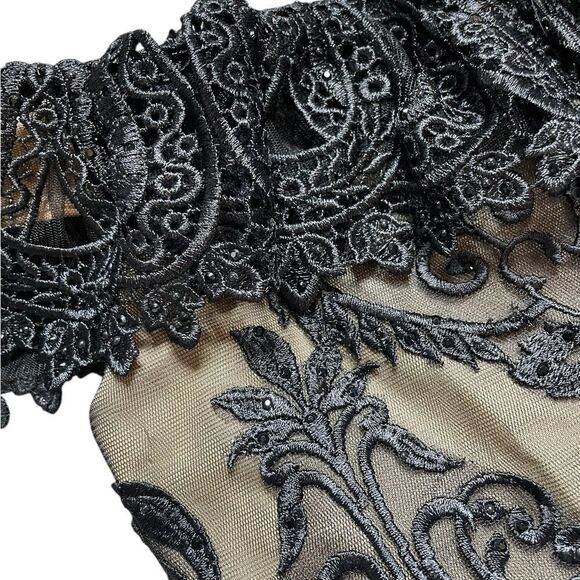 NWT ELLIE WILDE by MON CHERI Two Piece Dress EW118156 Black Nude Size 10 - Picture 13 of 16